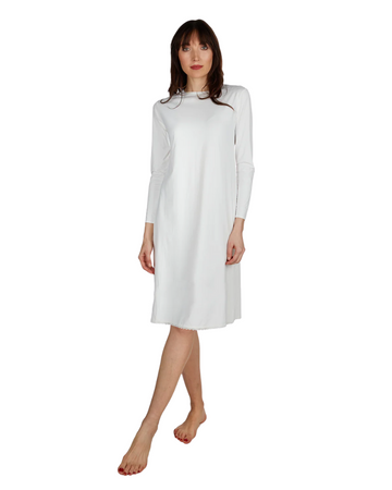 Me Moi CSP503-38 White Bonded Long Sleeve Shell Dress 38" myselflingerie.com